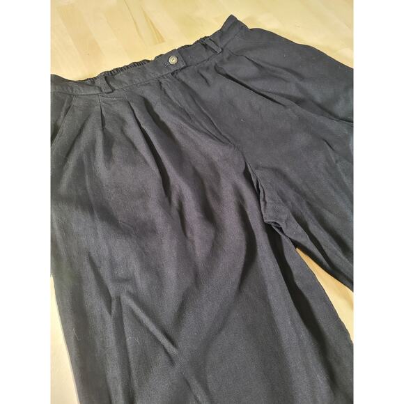 90s Vintage Quiet Luxury Minimalist Grunge Pleated 16w Black Pants - Picture 2 of 4